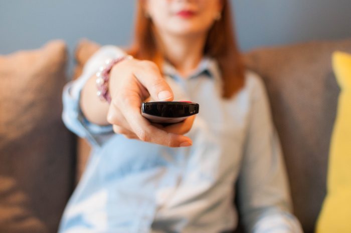 close up of television remote
