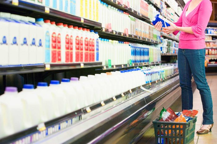 milk in grocery store