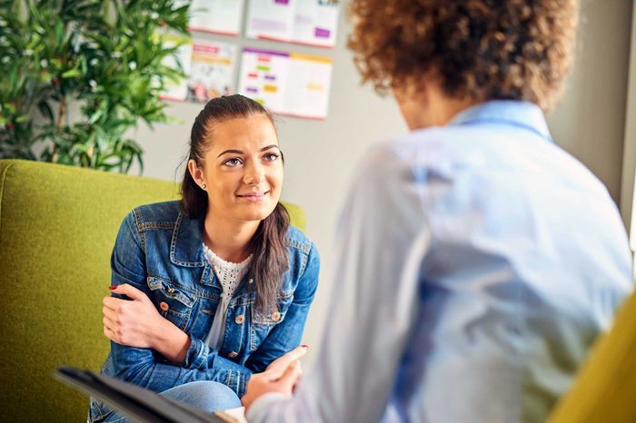 Woman having a consultation with a doctor.
