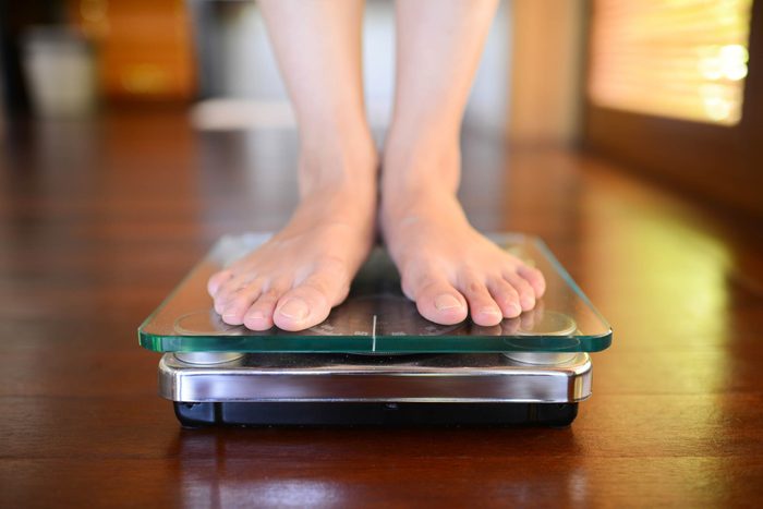 feet on a scale