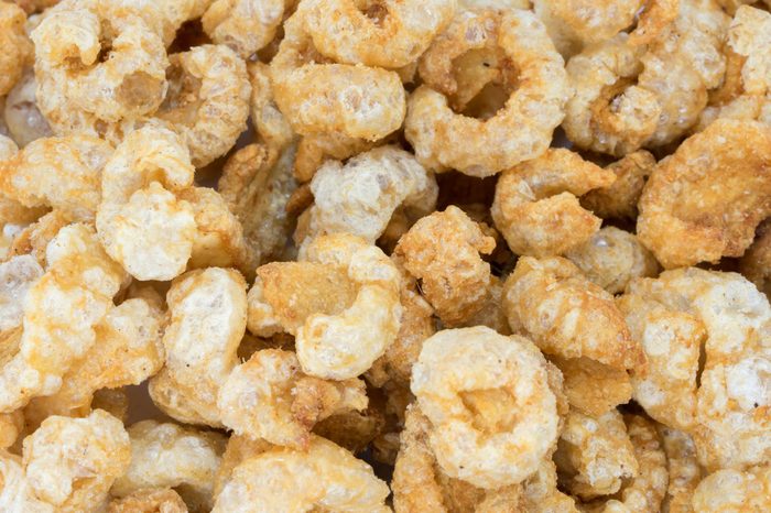 close up of pork rinds