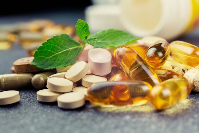 collection of vitamin pills