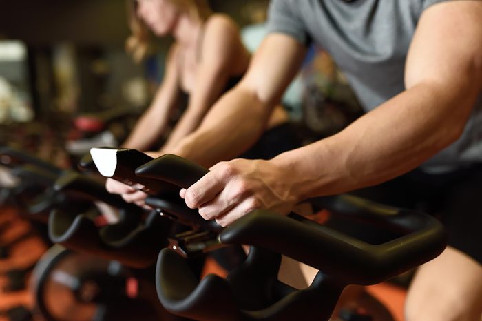 excercise on spin bike