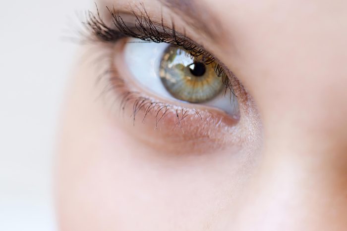 gray eye close up