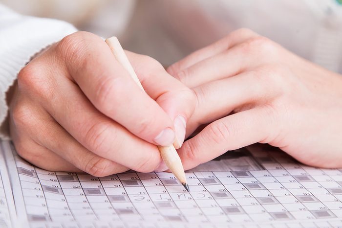 doing crossword puzzle