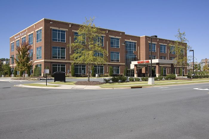 large brick hospital building