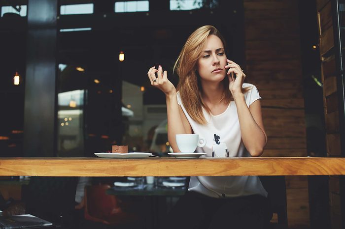 annoyed on phone