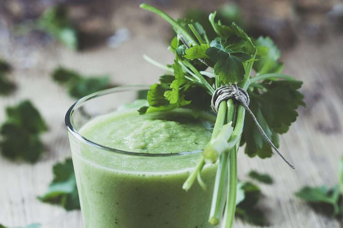 Parsley garnish green smoothie 