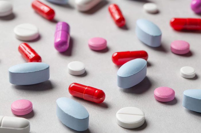 pills and capsules of different sizes, shapes, and colors