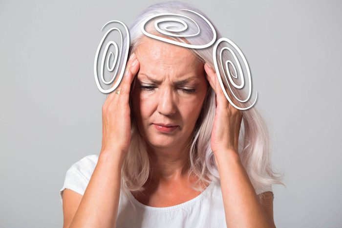 elderly woman with vertigo