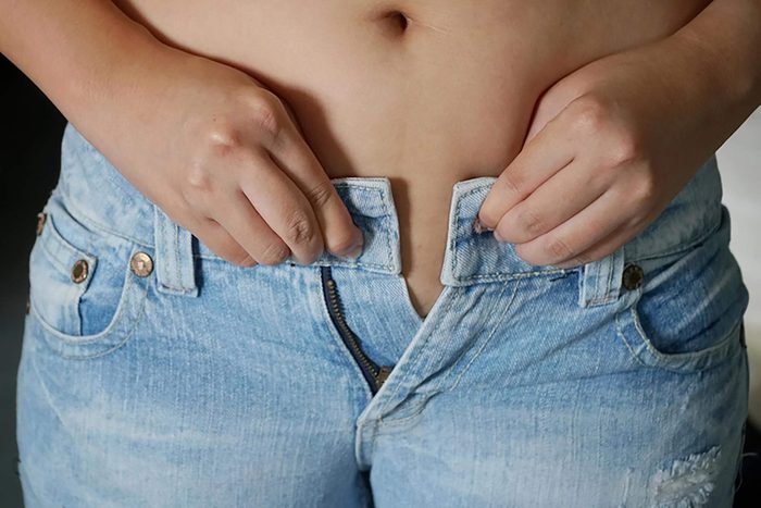 problem buttoning jeans