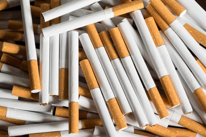lot of cigarettes. Harm to health. Bad habit. Smoking