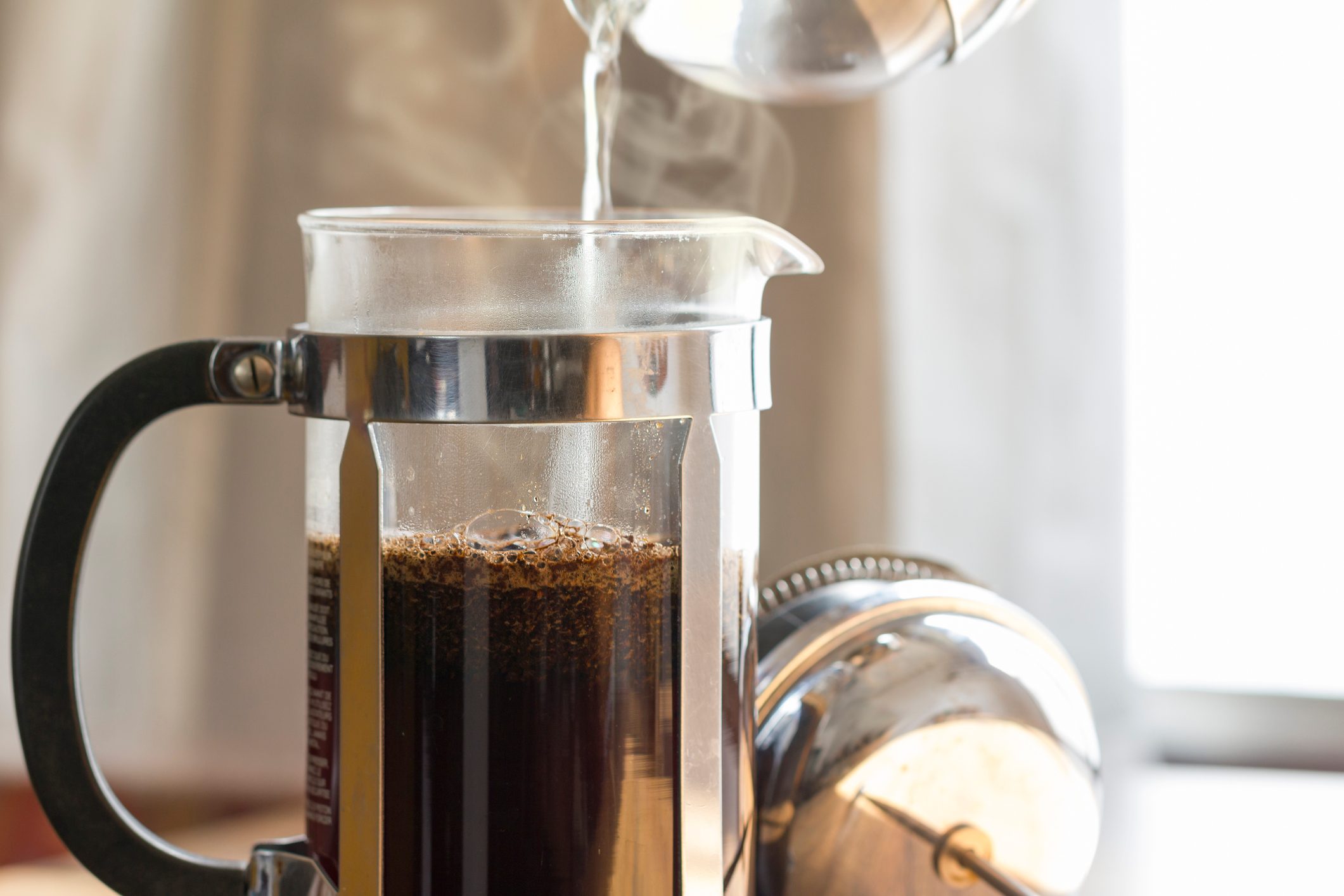 brewing french press coffee