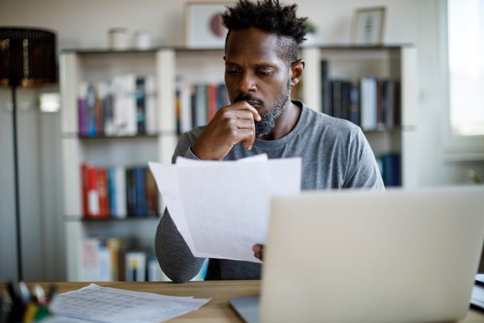 Man working at home