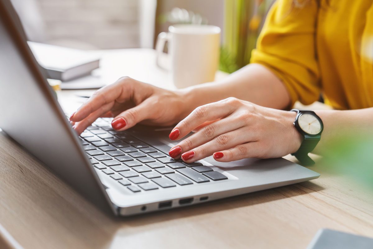 Woman Hand Working Laptop